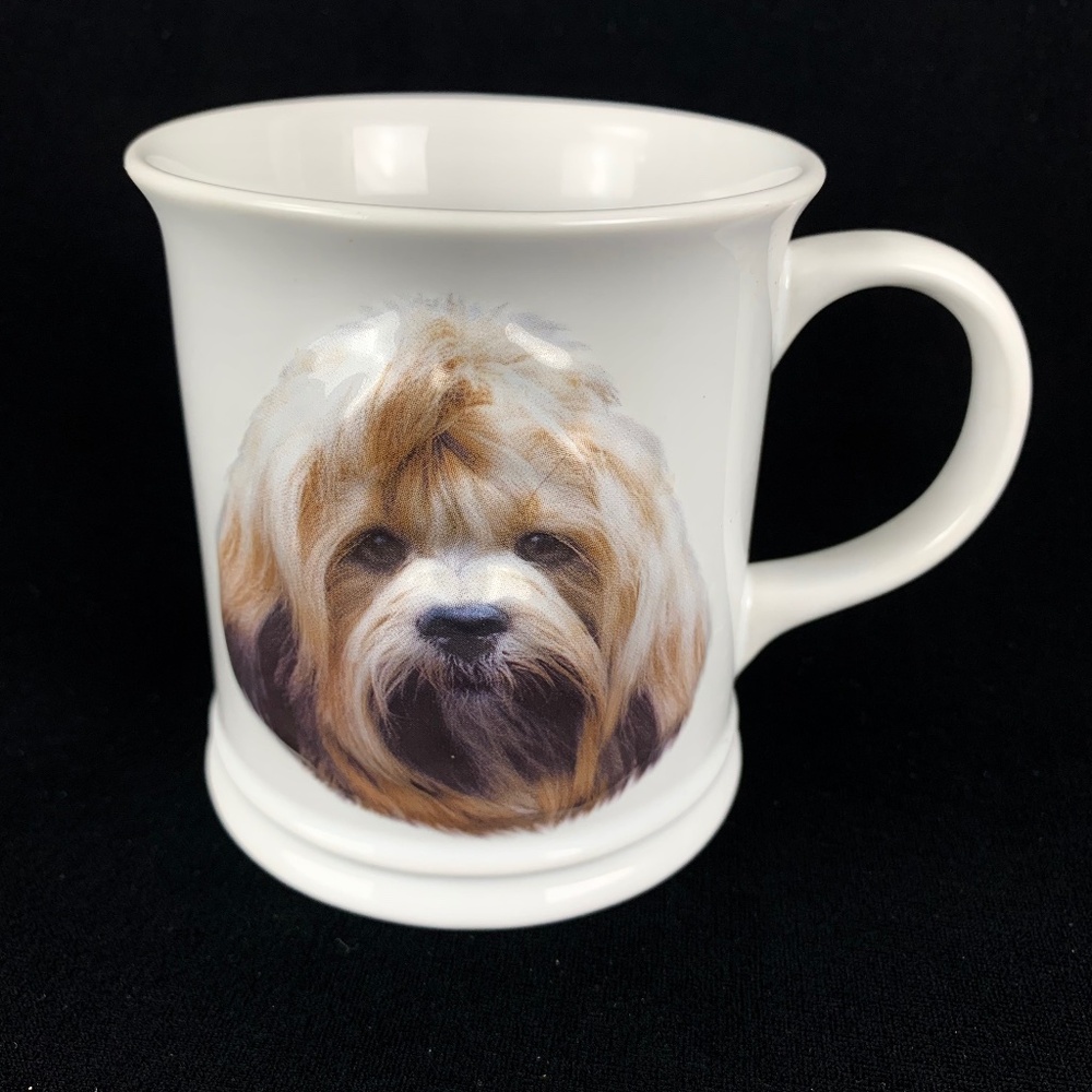2004 Vintage Lhasa Apso White Mug by Xpres Dog Portrait Excellent Condition
